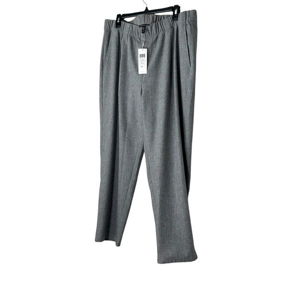 NWT Eileen Fisher Soft Wool Flannel Pleated Tapered Ankle Pants in Gray size XL - Picture 10 of 12